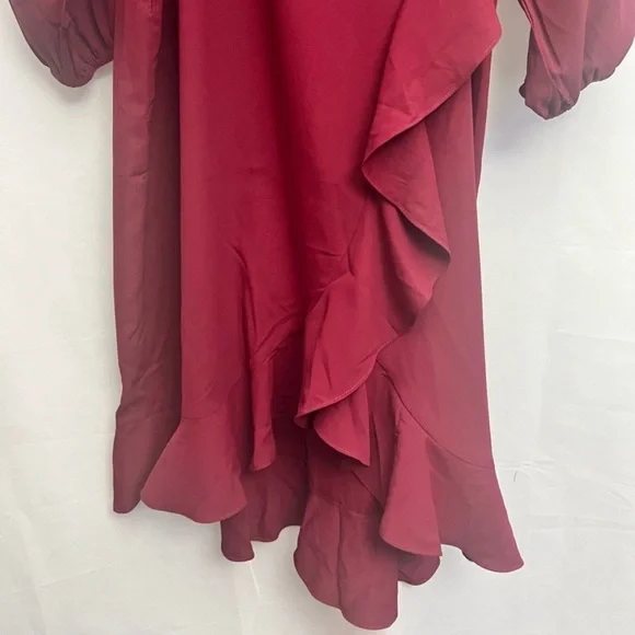 BloomChic Plum Square-Neck Ruffle Midi Dress - Picture 4 of 8